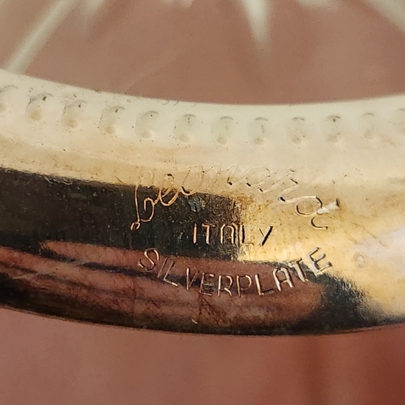 Vintage Silver Plate Glass and Silver Plated Coasters Starburst Pattern Set Of 4 - Picture 6 of 6